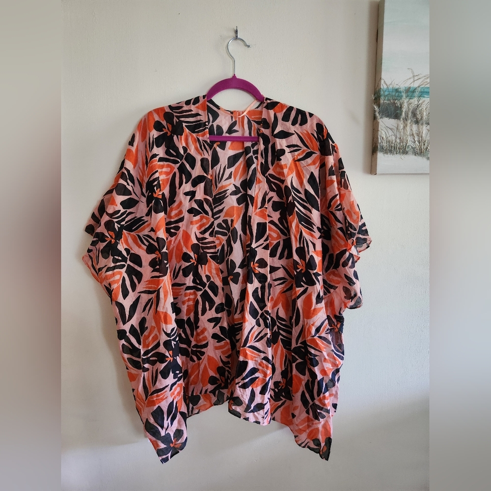 Old Navy swimsuit coverup palm leaves flowers One Size NWT